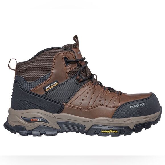 Skechers Men's Arch Fit Recon Romar Hiking Shoes in Khaki Size 11 Wide & regular - Picture 2 of 8
